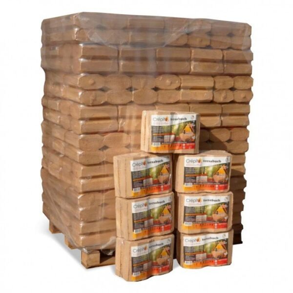 Komprimierte Tecsabuch Crépito Holzscheite: 100 % natürlich (Palette mit 1 Tonne)