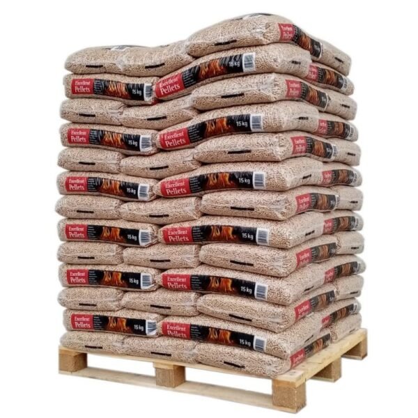 Hervorragende Holzpellets – Palette mit 65 Säcken à 15 kg