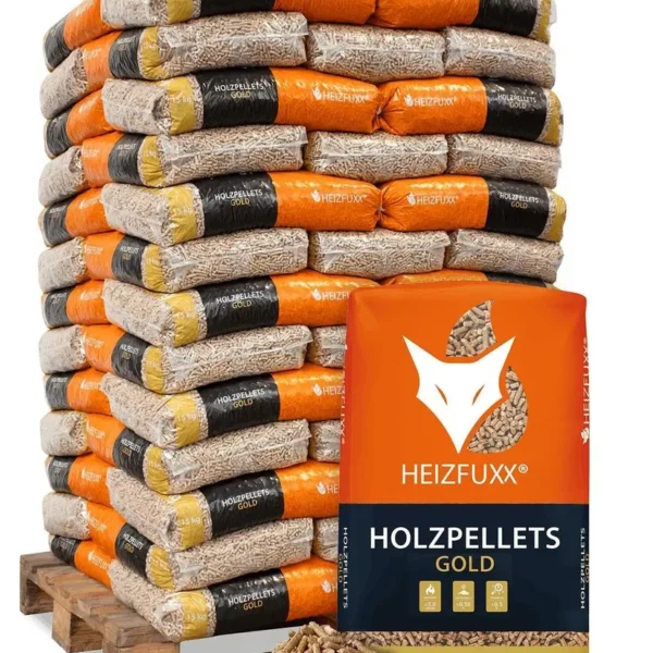 Heizfuxx Gold HD ENplus A1 Nadelholzpellets 6 mm · Palette 975 kg (65 × 15 kg)